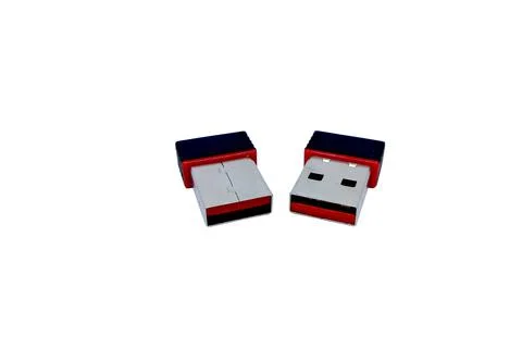 A pair of black and red bluetooth usb dongles on a white background Stock Photos