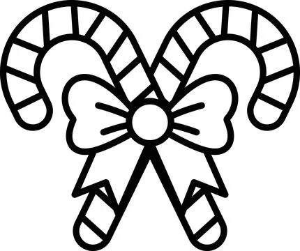 A pair of black and white candy cane bows 库存插图