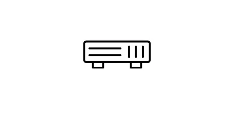 A pair of black and white icons representing computers, featuring clean lin.. Stock Footage 332853565