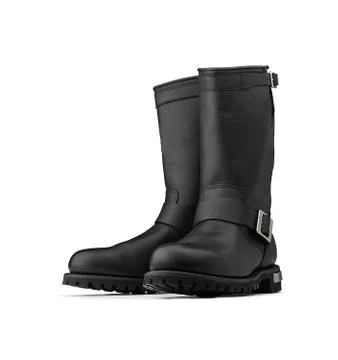 Pair of black boots Stock Photos