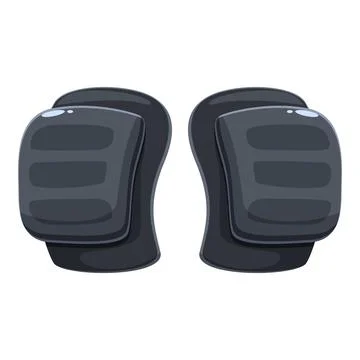 Pair of black knee pads protecting from injury during sports Stock Illustration