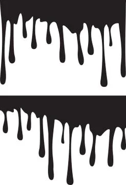 Pair of black paint drips. Vector illustration for your design. Stock Illustration