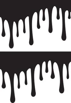 Pair of black paint drips. Vector illustration for your design. Stock Illustration