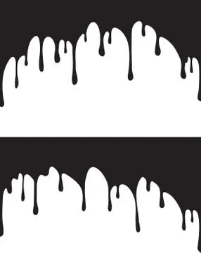 Pair of black paint drips. Vector illustration for your design. Stock Illustration
