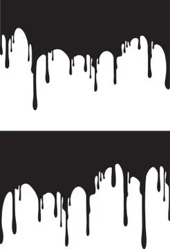 Pair of black paint drips. Vector illustration for your design. 스톡 일러스트