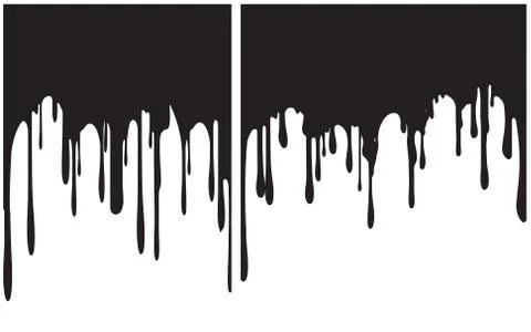 Pair of black paint drips. Vector illustration for your design. 스톡 일러스트