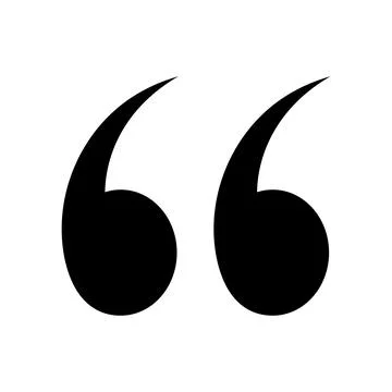 Pair black quotation marks, quotes speech marks punctuation typographic Stock Illustration