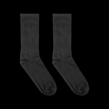 Pair of black socks isolated on clean background. Stock Photos