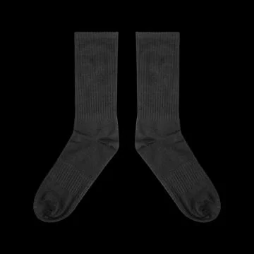 Pair of black socks isolated on clean background. Stock Photos