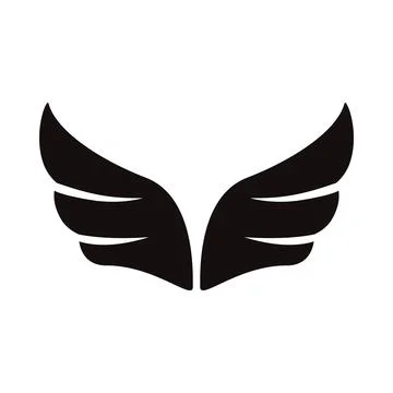 A pair of black wings icon, simple style Stock Illustration