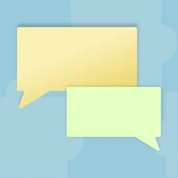 Pair Of Blank Chat Box Engaging In Discussion Over Color Background. Design Ilustração Stock