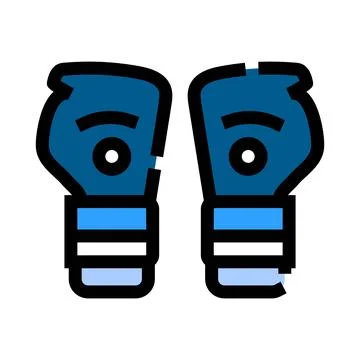 Pair of blue boxing gloves ready for combat Stock Illustration