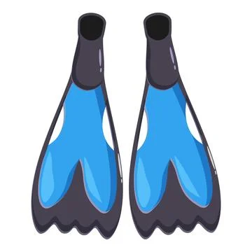 Pair of blue diving flippers for underwater exploration Stock Illustration