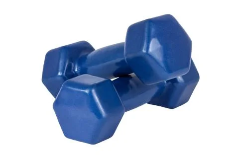 Pair of blue dumbbells Stock Photos