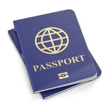 Pair of blue passports 3D 스톡 일러스트
