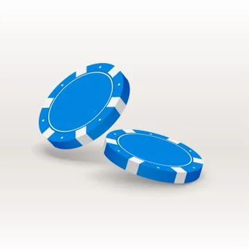Pair blue poker chips Stock Illustration