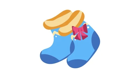 A pair of blue socks featuring a charming bow detail, perfect for adding fl.. Stock Footage 332335791