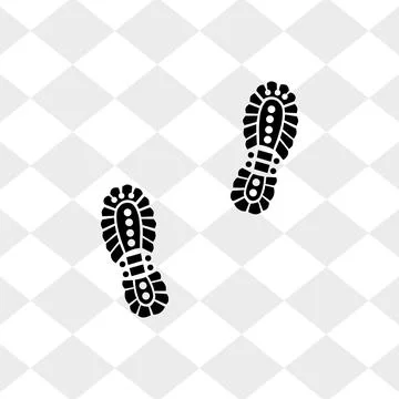 Pair of boot tracks black flat vector illustration Stock Illustration