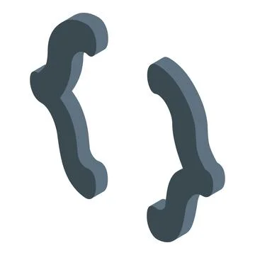 Pair of brackets programming code symbol representing coding language Stock Illustration