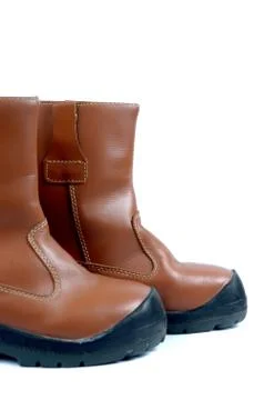 A pair of brown leather boots 写真素材