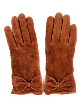 A pair of brown leather gloves Stock Photos