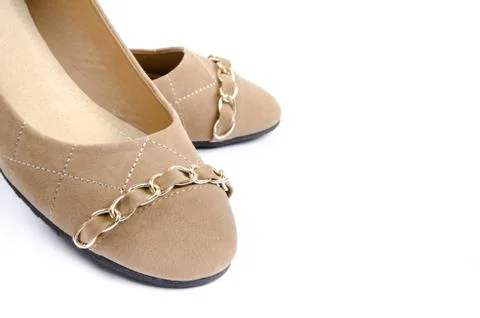 Pair of brown shoes isolated on a white background Stock Photos