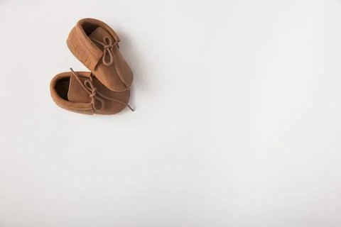 Pair brown shoes white background 1. High quality and resolution beautiful photo Stock Photos