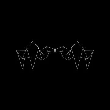 Pair Camel Polygonal Lines Stock Illustration