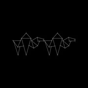 Pair Camel Polygonal Lines Stock Illustration