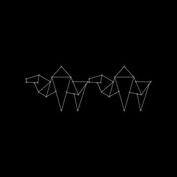 Pair Camel Polygonal Lines Stock Illustration