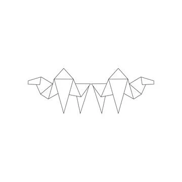 Pair Camel Polygonal Lines Illustrazione stock