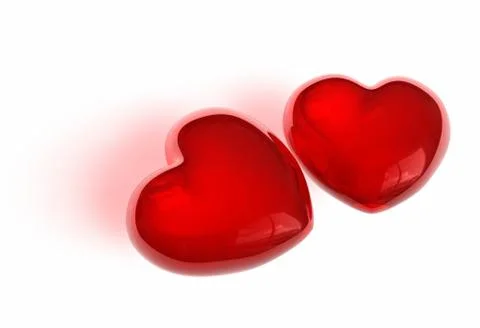 Pair of candy-like hearts Ilustração Stock