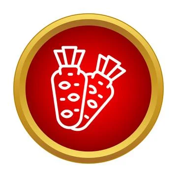 Pair of carrots vegetables icon in flat circle Ilustração Stock