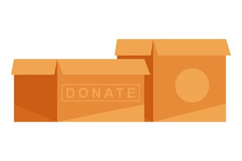 Pair of carton boxes donate Stockillustratie