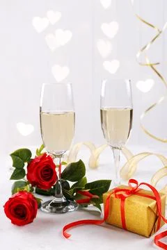 Pair of champagne glasses Stock Photos