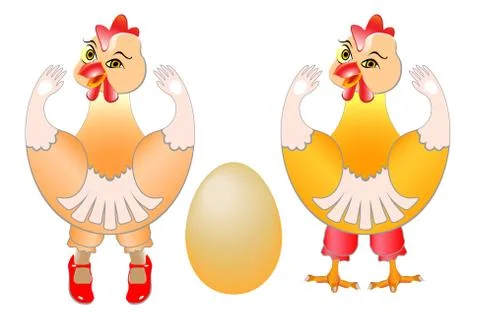 Pair of chickens Stock Illustration