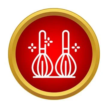 Pair of clean kitchen whisks icon for baking Ilustração Stock