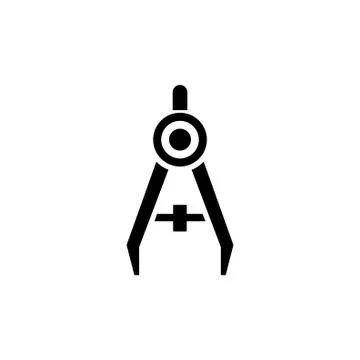 Pair Compasses for Navigation Flat Vector Icon Stock Illustration