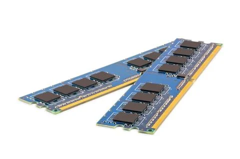 Pair of computer ddr memory modules Stock Photos