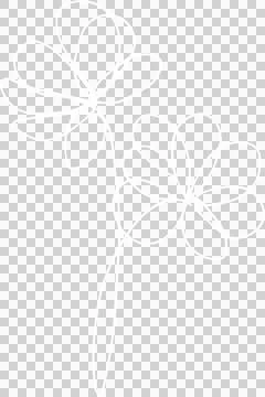 Pair of continuous-loop flower doodles is being shown on transparent canvas with Ilustração Stock