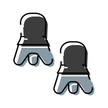 Pair of cooking oven mitts vector doodle icon Ilustração Stock