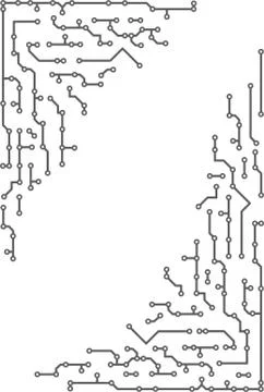 Pair of corners in PCB-layout style for Your design Stock Illustration