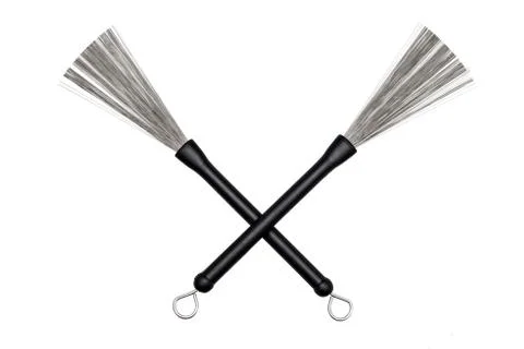 Pair of crossed drum brushes Stock Photos