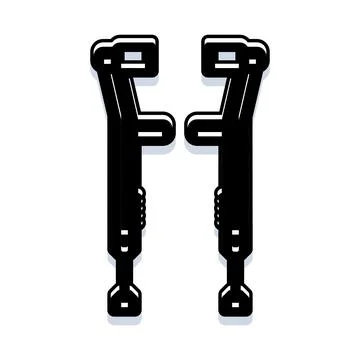 Pair of crutches providing mobility support recovery Ilustração Stock