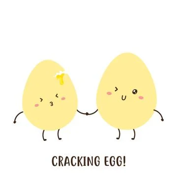 Pair of Cute happy cracking eggs vector design Illustrazione stock