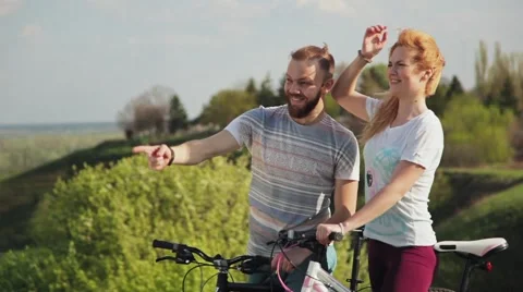 A pair of cyclists on the hill. Stock Footage 63160457