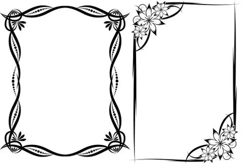 Pair of decorative frames. Stock Illustration