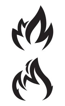 Pair of decorative stylish vector fire icons. Stock Illustration