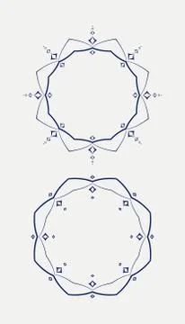 Pair of decorative vector frames. Stock Illustration