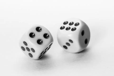 Pair of dice in motion Stock Photos